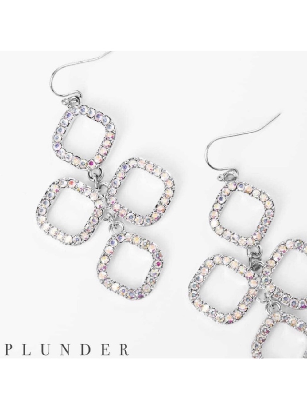 New Plunder Rhinestone Earrings - Picture 2 of 4